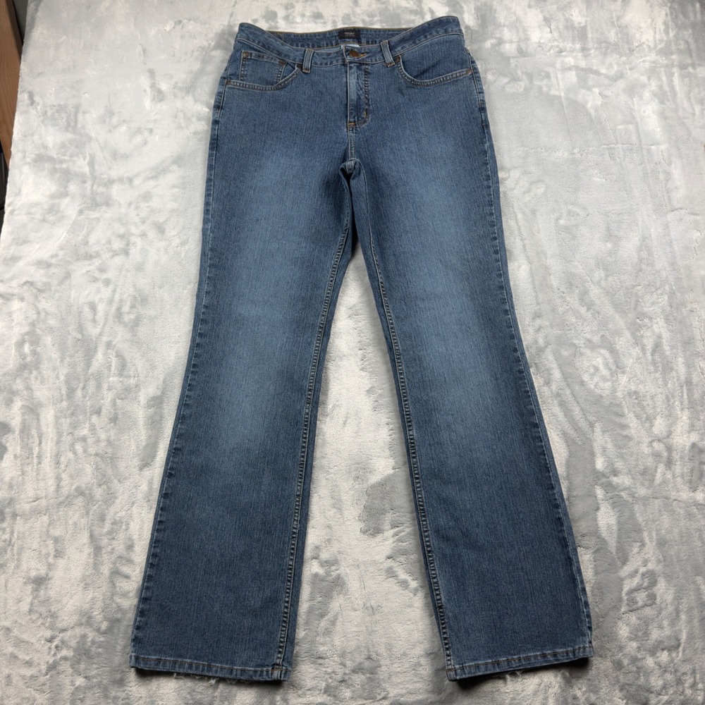 Mossimo Stretch Medium Wash Bootcut Jeans Womens Size 10 Mid Rise Denim